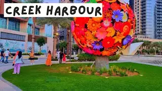 4K Friday Night Walk in Dubai Creek Harbour