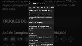 Os códigos de GTA SAN ANDREAS PRA (PS2)