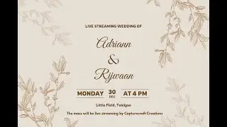 Live Streaming Wedding Celebration of Adriann & Rijwaan | 4pm, 30-12-24 | Little Field Taleigao