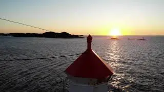 Solnedgang over Kvitnesset fyrlykt
