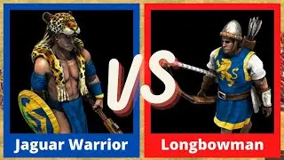 60 Jaguar Warrior VS. 60 Longbowman (Aztecs VS Britons) - Age of Empires 2: Definitive Edition