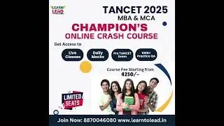 TANCET 2025 MBA & MCA CHAMPION'S Online Crash Course | Proven Strategy | Score 99.5+ Percentile