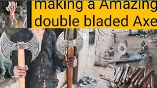 make a Double bladed viking axe
