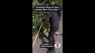 Arsenal Ultras outside Man City team hotel at 2am before their match against Tottenham 🧨🧨
