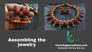 Assembling terracotta jewelry | Air dry clay | linga creations |  Ananthavalli Saravanan