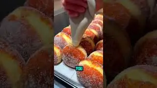 This is how fried chocolate donuts are made