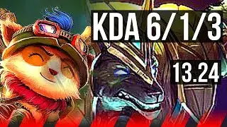 TEEMO vs NASUS (TOP) | 6/1/3, 800+ games | KR Master | 13.24