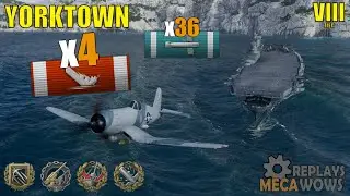 Aircraft Carrier Yorktown 4 Kills & 156k Damage | World of Warships Gameplay