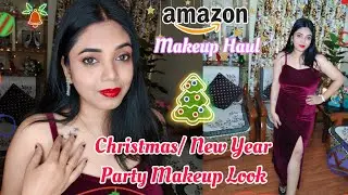 Christmas/New Year Party Makeup Look | Full face makeup using Amazon affordable makeup products