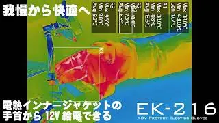 EK-216 12V Protect Electric Gloves　車両12V電源を使用　リブニット仕様にナックルプロテクターを装備したシンプルなグローブです