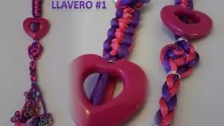 Como hacer un llavero con hilos de cola de rata con varios nudos ...(llavero #1)