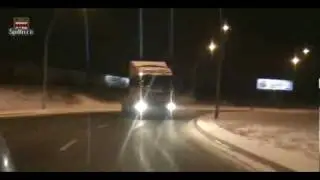 Truck drifting in Poland (Wroclaw ) on ice.