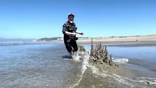 Drip Sandcastle hit by Multiple waves and Destroyed
