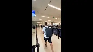 Nomatic Founders race through TSA Security. 🏃 #nomatic #tsa #airplane