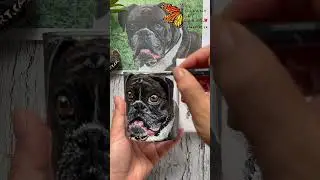 hand-painted dog portrait on a whiskey glass