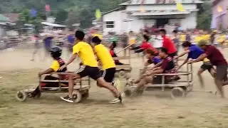 Wodden Four Wheeler Race || Gangpijang Chavang Kut 2021 || Kuki traditional games competition