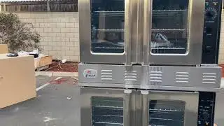 Cooking Performance Group FGC200N Double Deck Full Size Natural Gas Convection Oven with Legs
