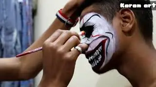 Joker face painting , joker face Makeup #artwithkaran #joker #makeup
