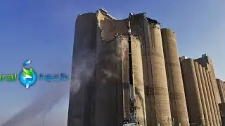 S&eacute;curisation avec les brumisateurs NATURAL TECH de la d&eacute;molition des silos au Port du Havre
