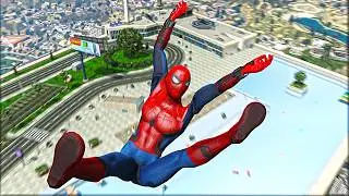 SPIDERMAN CRAZY JUMPS/FALLS & INSANE Baseball Bat #16 (GTA 5 Spider-Man Fails)