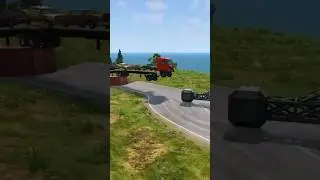Double Flatbed Trailer Truck vs Speedbumps Train vs Cars Beamng.Drive #beamngdrivemods