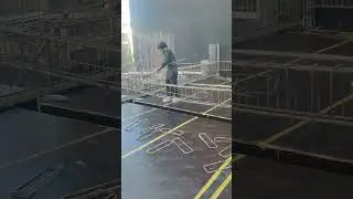 Slab steel beam overlap fixing shutring work