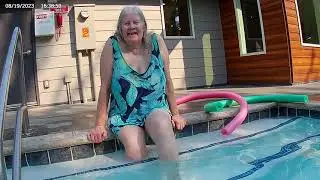 8/19/23 Hanging Out In The Shallow End By The Steps At The Pool With My Mom