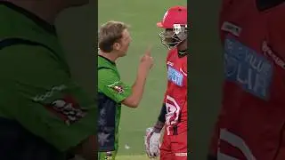 SPICY 🌶️ This Shane Warne 🆚 Marlon Samuels confrontation was instantly iconic! #BBL14 #cricket