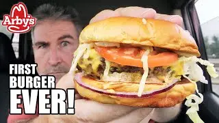 ARBY'S FIRST BURGER EVER! Arby's Wagyu Deluxe Steakhouse Burger REVIEW 🐮🍔🗾