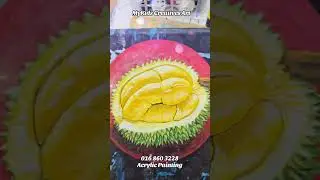 Durian painting #artclass #durian #mykidscreativesart #painting #art #artwork #acrylicpainting