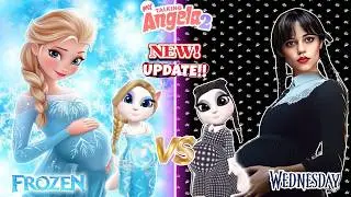 My Talking Angela'm 2😻 || Pregnant Wednesday vS Pregnant Elsa || new Update || Cosplay