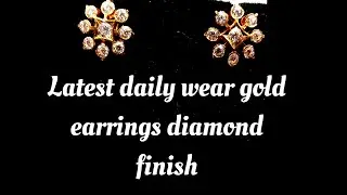 Daily wear gold earrings diamond finish #gold #viral #shorts #earrings #trending