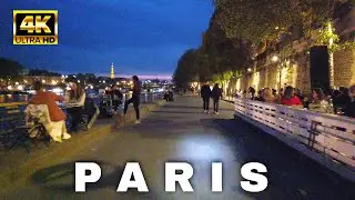🇫🇷Paris at Night  - Bike Ride [4K]