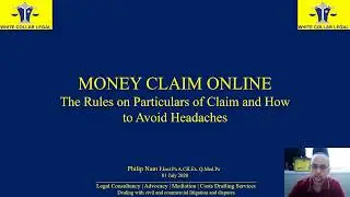 Money Claim Online   The Rules on Particulars of Claim   How to avoid headaches