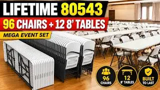 Lifetime 80543 12-Pack 8' Tables and 96-Pack Chair Combo Set