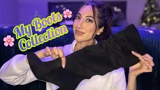 ASMR My Boots Collection 👢| Relaxing Up-Close whispers Gum Chewing 4K