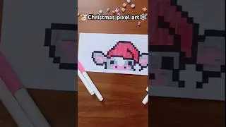 Christmas Pixel art idea🐮❄️#art #pixelartist #pixelartideas #christmas
