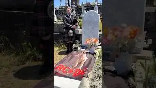 AC/DC legacy lives on as bagpipes honor Malcolm Young at his final resting place. ⚡🖤#ACDC #malcolm