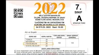 7. Sınıf 2022 yılı #bursluluk Sınavı Fen Bilimleri Soru Çözümleri