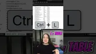 Ctrl + L // Excel Hot-Keys A-Z #shorts