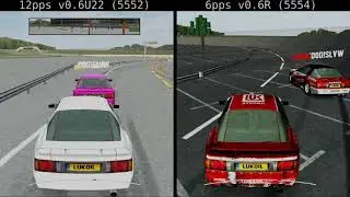 LFS 12pps 0.6U22 and 6pps 0.6R comparison.