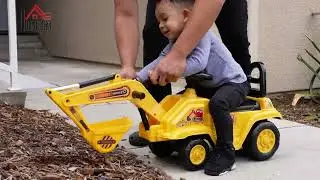 Dig into Fun with the HOMCOM Ride On Excavator Pull Cart!✨🚜
