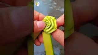 How to Make Rose with Coconut Leaf 🌿 | DIY Natural Art 🌸 #leafart #shorts #trending #leavesart