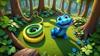Two Tiny Snakes Slither and Slide | Nursery Rhymes for Kids | Fun Animal Songs for Toddlers