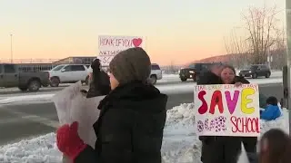 Hopeful parents and students weather the cold in effort to save Anchorage school