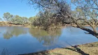 Winton West Qld Free Camp. Long Lagoon. Dog friendly and 4km from town. Great fishing.