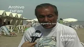 Eduardo Menem de vacaciones en un balneario de Pinamar 1994