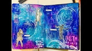 Dylusions ink sprays gesso resist technique