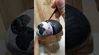 pintemos un cerdito en una piedra natural de Río #pintadoamano #tutorial #pintadoamano