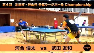 【ラージボール】河合優太vs武田友和　第４回 池田杯・神山杯【卓球動画】Table Tennis Large Ball Videos